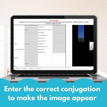 French Passé Composé Conjugation Game - Self-Grading Hidden Pictures, image 2