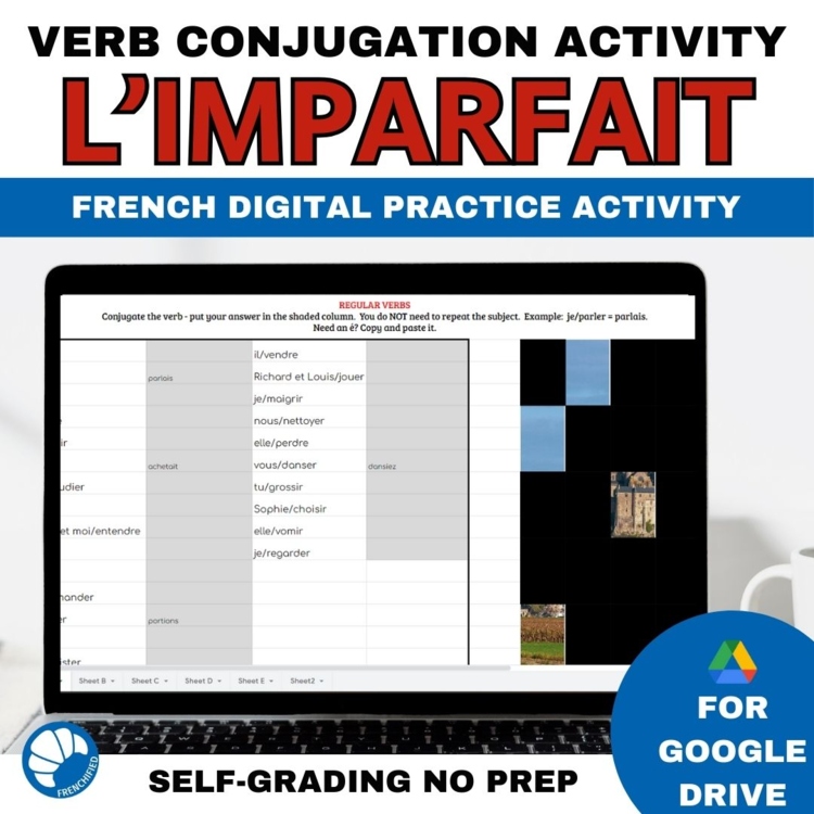 French Imparfait Hidden Picture Games | Self-Grading Google Sheets