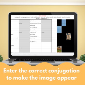 French Imparfait Hidden Picture Games | Self-Grading Google Sheets, image 2