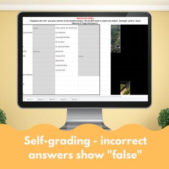 French Imparfait Hidden Picture Games | Self-Grading Google Sheets, image 3