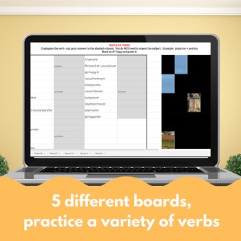 French Imparfait Hidden Picture Games | Self-Grading Google Sheets, image 4