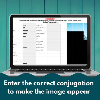 Core French verbs present tense regular conjugation digital game ER IR RE verbs, image 2