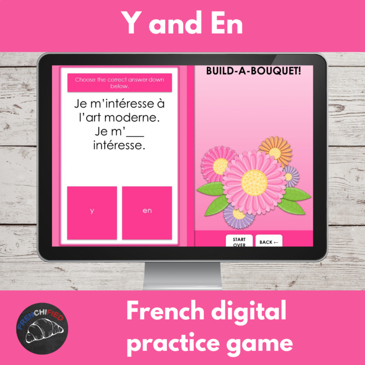 French Pronouns Y and En Grammar Game | Core French Digital Activity