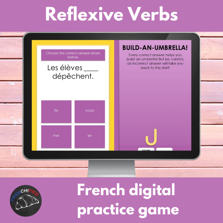 French Reflexive Verbs Digital Game | Self-Grading Grammar Practice