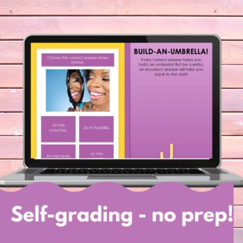 French Reflexive Verbs Digital Game | Self-Grading Grammar Practice, image 2