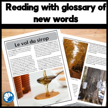 French Activities Reading Comprehension Story Maple Syrup Mystery Heist, image 2