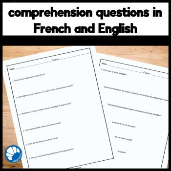 French Activities Reading Comprehension Story Maple Syrup Mystery Heist, image 3