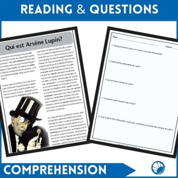 Arsène Lupin Intermediate French reading comprehension de Lecture activity, image 2