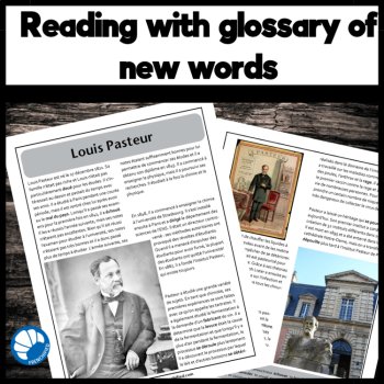 STEM in French reading comprehension activity & questions Louis Pasteur, image 2