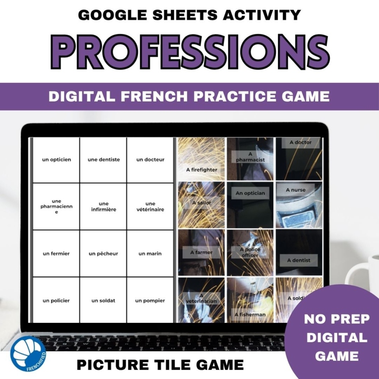 French Professions and Jobs | Les Métiers Digital Vocabulary Matching Game