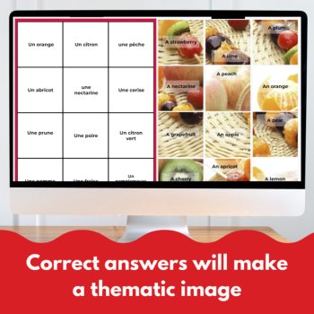 French les fruits vocabulary digital matching game scrambled pictures no-prep, image 4
