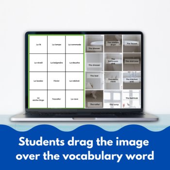 Beginning la maison French house and furniture vocabulary digital practice game, image 3