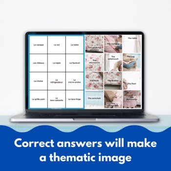 Beginning la maison French house and furniture vocabulary digital practice game, image 4
