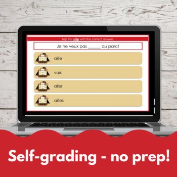 French subjunctive verb conjugation digital practice game self-grading, image 2
