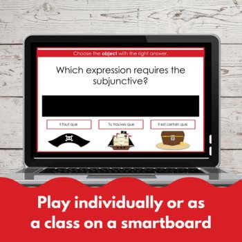 French subjunctive verb conjugation digital practice game self-grading, image 4
