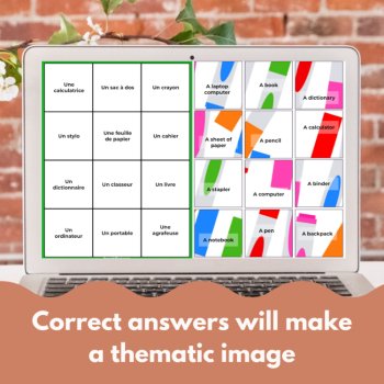 French School Supplies Game | Les Fournitures Scolaires | Digital Vocabulary, image 4