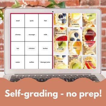 French food activities digital vocabulary game la nourriture, image 2