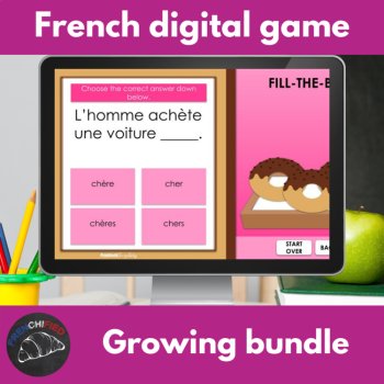 French language review games grammar and French vocabulary digital games bundle, image 2