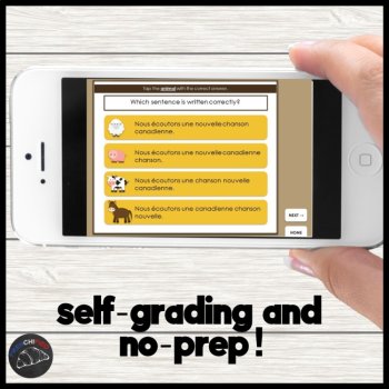 French BAGS Adjectives Practice | Self-Grading Digital Game | No Prep, image 2