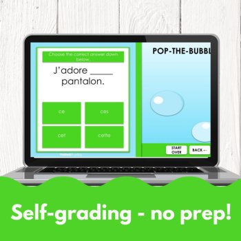 French Ce & Quel Practice | Self-Grading Digital Game | 30 Questions, image 2