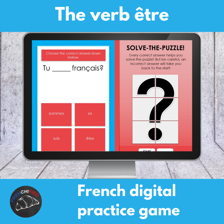 French verb practice conjugation activity verb être present tense Boom cards