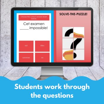 French verb practice conjugation activity verb être present tense Boom cards, image 3