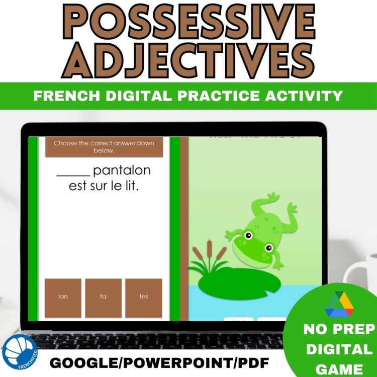 Les adjectifs possessifs French possessive adjectives digital games activity