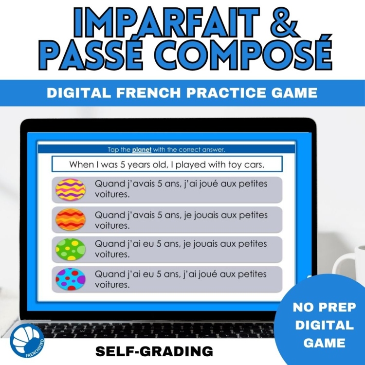 Passé Composé Imparfait Review Game | Self-Grading French Digital Game Practice