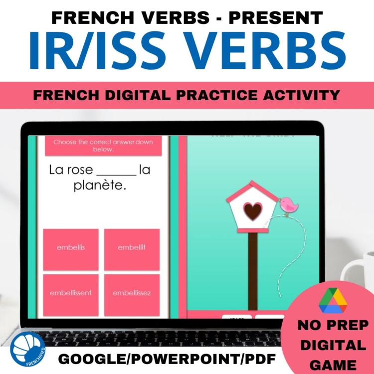 French IR Verbs Present Tense Conjugation Game for Beginner French