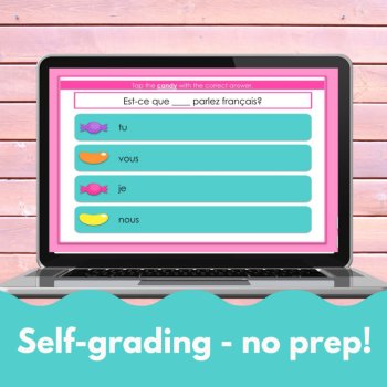 Conjugating er verbs in French Core French review game digital practice, image 2