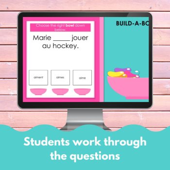 Conjugating er verbs in French Core French review game digital practice, image 3