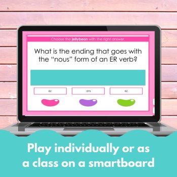 Conjugating er verbs in French Core French review game digital practice, image 4