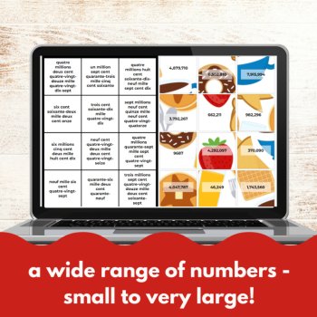 French numbers digital game picture tiles Practicing numbers in French, image 3