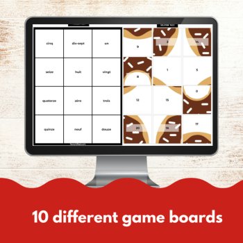 French numbers digital game picture tiles Practicing numbers in French, image 4