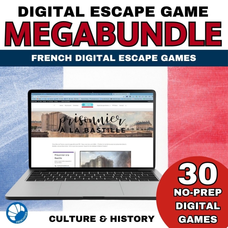 French escape rooms/escape digital game activities bundle - French culture