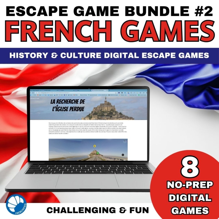 French Digital Escape Games Bundle #2, Culture & History Activities
