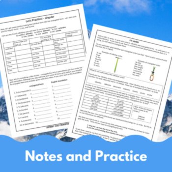 French verb practice and lesson plan RE verb conjugation worksheets, image 3