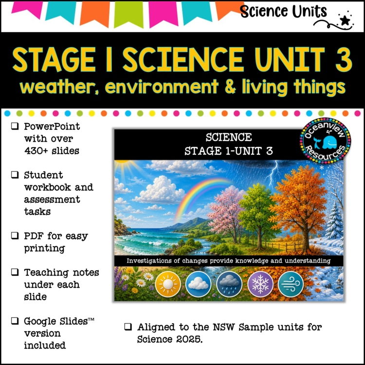 STAGE 1 UNIT 3 NSW aligned Science -weather, environments and living things