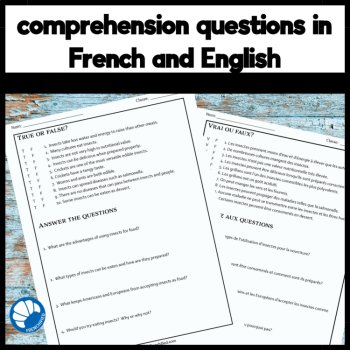 French Reading Comprehension | Manger des Insectes Eating Bugs, image 3