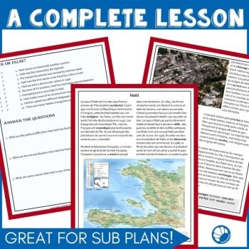 Haiti French Reading Comprehension Worksheets | 2 Levels, image 2