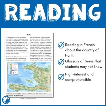 Haiti French Reading Comprehension Worksheets | 2 Levels, image 3