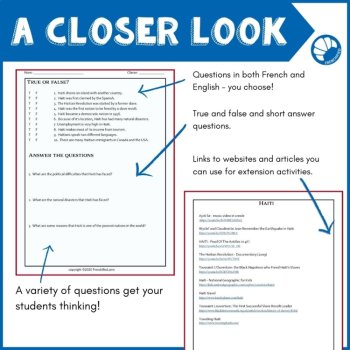 Haiti French Reading Comprehension Worksheets | 2 Levels, image 4