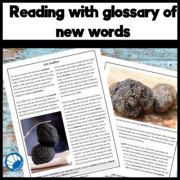 French food worksheets reading comprehension activity Truffles les truffes, image 2