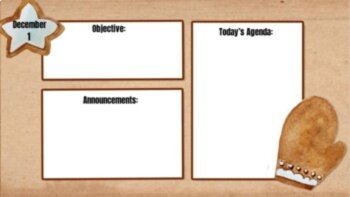 Google slides daily agenda template editable Gingerbread theme 12 slides, image 2