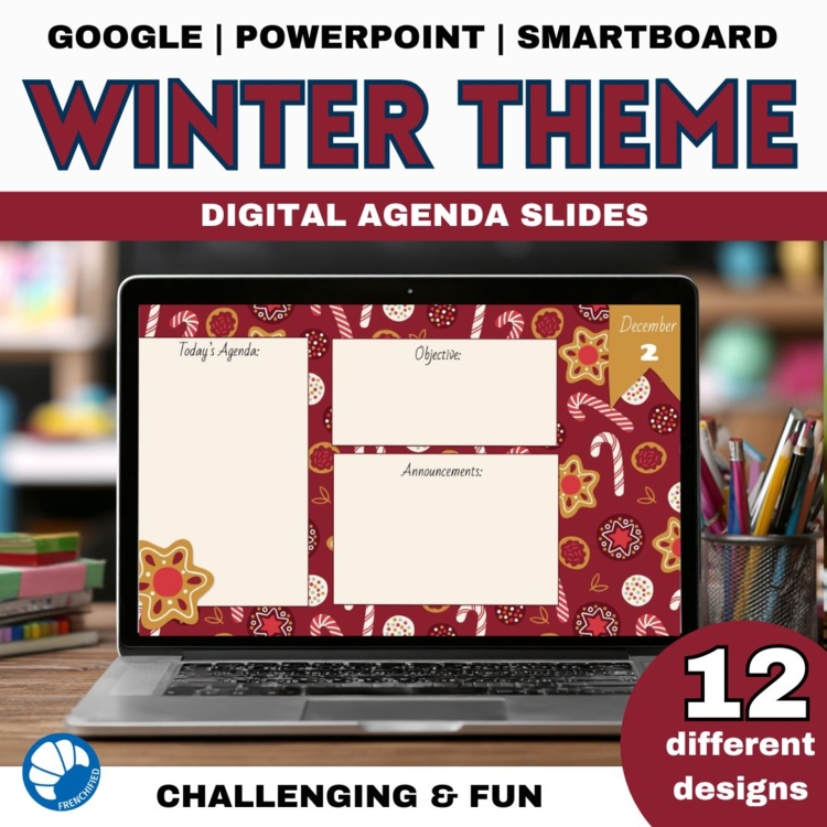 Winter Daily Agenda Slides | Editable Morning Meeting Slides