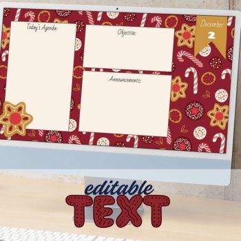 Winter Daily Agenda Slides | Editable Morning Meeting Slides, image 2