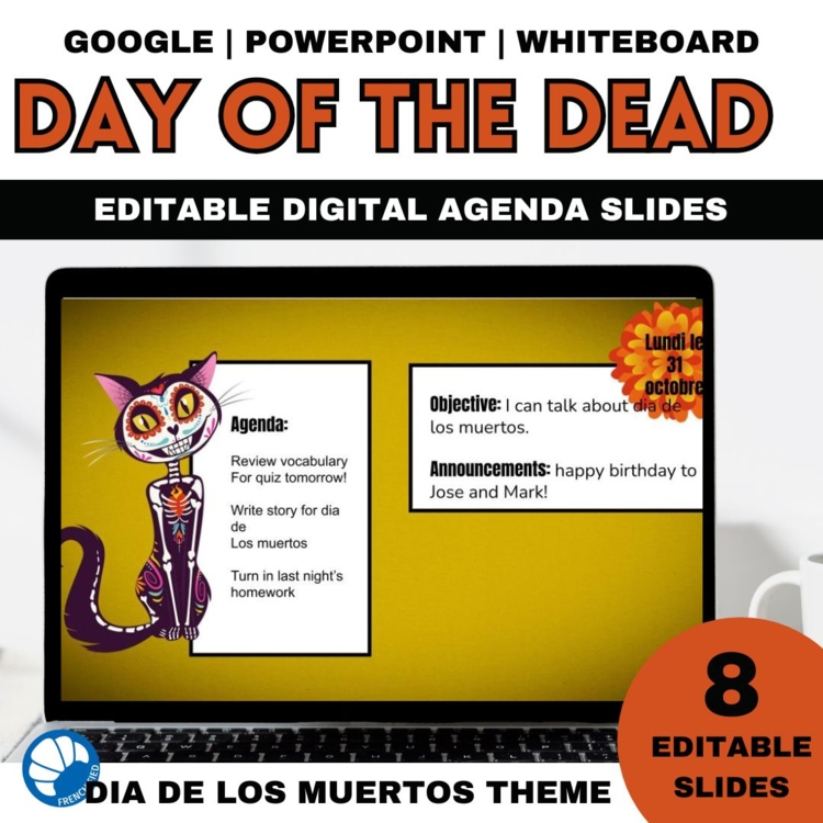 Dia de los Muertos Agenda Slides | Spanish Daily Agenda Google Slides