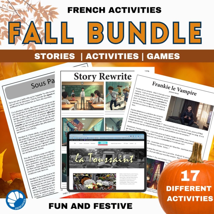 French autumn fall reading vocabulary and culture - l'automne activities bundle