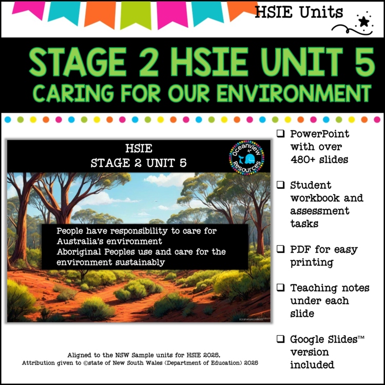 STAGE 2 UNIT 5 NSW DET Complete HSIE unit- caring for our environment grades 3-4