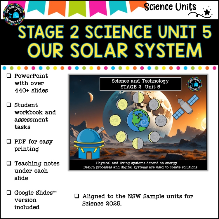 STAGE 2 UNIT 5 NSW Science, Our solar system: 2025 curriculum Complete Unit
